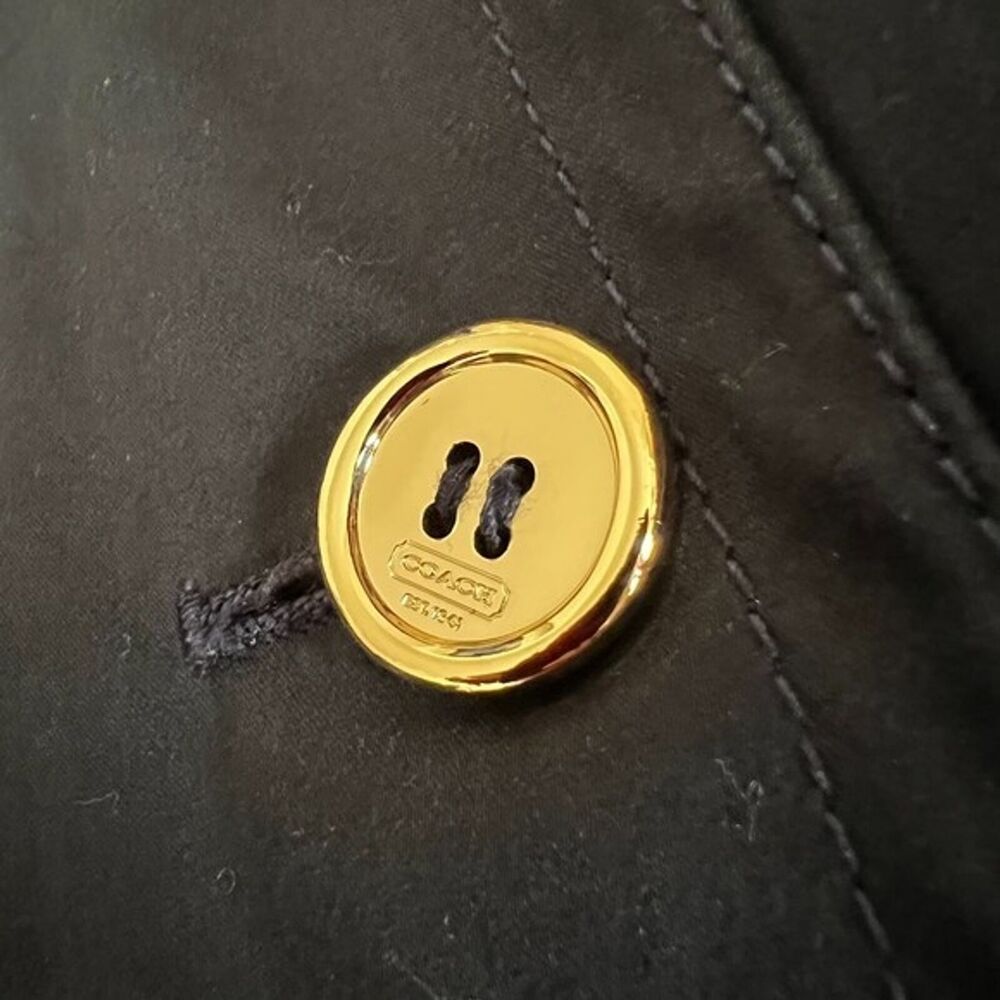 Coach 1941 Trench Coat Collared XS Navy Timeless Style - Picture 8 of 10